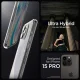 Apple iPhone 15 Pro dėklas Spigen Ultra Hybrid, skaidrus
