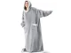 Oversized Hoodie Blanket, Warm Wearable Sweatshirt with Pockets, Grey