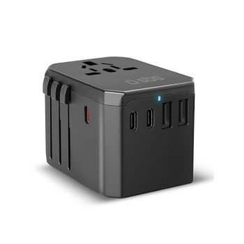 SBS universalus GaN kelioninis adapteris 70W, juodas