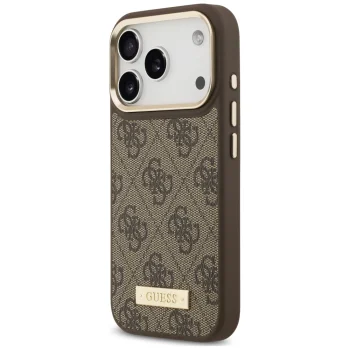 Guess 4G Logo Plate MagSafe case for iPhone 18 Pro / 17 Pro, brown