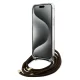 Guess dėklas iPhone 15 Pro telefonui Crossbody Cord 4G Print, rudas
