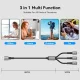 Tech-Protect UltraBoost DNA 3in1 USB-C / Micro-USB / Lightning laidas 120 cm, pilkas