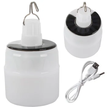 Solar LED Camping Lantern with USB Charging, Portable