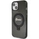 Guess Ring Stand Script Glitter MagSafe dėklas iPhone 15 telefonui, juodas