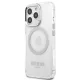 Guess Metal Outline MagSafe dėklas iPhone 13 / 13 Pro, sidabrinis