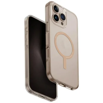 Dėklas Uniq Clario Magclick Charging skirtas iPhone 16 Pro Max, auksinis (skaidrus)