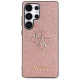 Guess Fixed Glitter Big 4G Metal Logo Dėklas Samsung Galaxy S25 Ultra Rožinis
