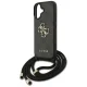 Guess 4G Big Logo Cord Strap Crossbody dėklas iPhone 17, juodas
