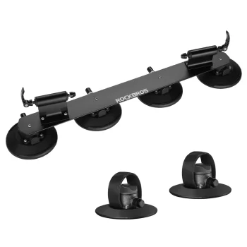 Dviračių stogo laikiklis su siurbtukais Rockbros XP1002 2 dviračiams, juodas