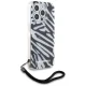 Karl Lagerfeld dėklas iPhone 15 Pro telefonui, IML Zebra Pattern & Cord, juodas