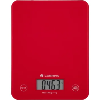 Skaitmeninės virtuvinės svarstyklės Zassenhaus Balance, iki 5 kg, raudonos