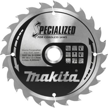 Diskinio pjūklo diskas medžiui Makita B-32904 SPECIALIZED 165x20 mm 24Z
