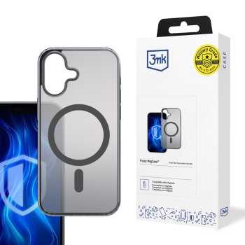 „3mk Frosty MagCase“ dėklas, skirtas iPhone 16, juodas