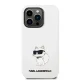Karl Lagerfeld dėklas iPhone 14 Pro, Silicone Choupette MagSafe, baltas
