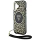 Guess HC IML Leopard Triangle Cord Strap MagSafe dėklas iPhone 16, rudas