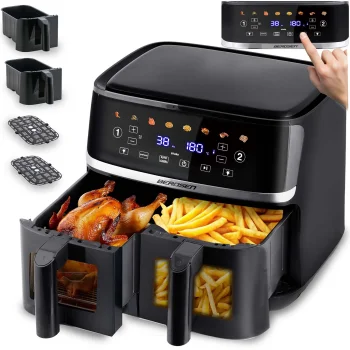 Berdsen BD-657 Dual Basket Air Fryer 10.2L 1700W, Black
