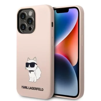 Karl Lagerfeld Silicone Choupette dėklas iPhone 14 Pro, Rausvas