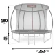 Neo-Sport NS-08C231 sodo batutas su vidiniu tinklu 252 cm, juodas