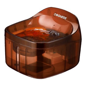 Dogness D01 Smart Pet Water Fountain 2L - Brown, Quiet Filtration