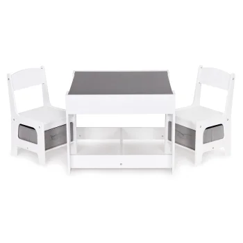 ECOTOYS Children's Wooden Table and 2 Chairs Furniture Set