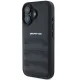 Mercedes-Benz iPhone 16 dėklas AMG Leather Debossed Lines, juodas