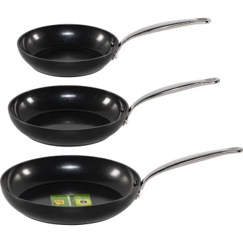 GreenPan Barcelona 3 dalių keptuvių rinkinys (20/24/28 cm), juodas