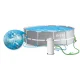 INTEX 26716 Frame Swimming Pool Set 366 x 99 cm, 18-in-1 Bundle, Grey