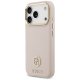Guess dėklas iPhone 17 Pro telefonui Grained PU Strass Logo MagSafe, rožinis