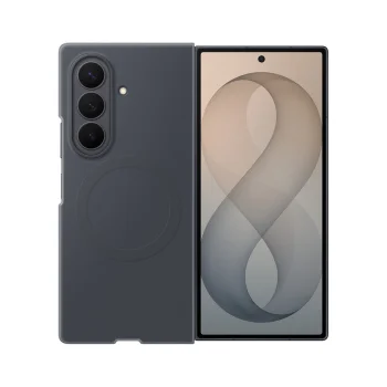Samsung Galaxy Z Fold 8 dėklas Samsung Silicone Magnet Case su 2 plėvelėmis, juodas