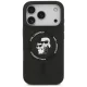 Karl Lagerfeld Silicone Karl&Choupette Ring MagSafe dėklas iPhone 17 Pro Max, juodas