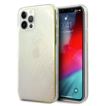 Guess dėklas iPhone 12 / 12 Pro telefonui, 4G 3D Pattern Collection, Opal