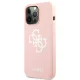 Dėklas Guess iPhone 13 Pro / 13 6.1\" GUHCP13LLS4GWPI Silicone 4G Logo, rožinis