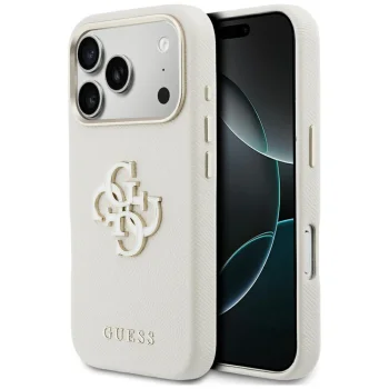 Guess FW Resin Logo Phone Case Cover iPhone 17 Pro - Beige
