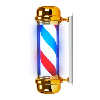 Didelis šviečiantis „Barber pole“ cilindras Gabbiano BB-02, Auksinis