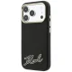 Karl Lagerfeld Grained Resin Signature Logo MagSafe dėklas skirtas iPhone 18 Pro Max / 17 Pro Max, juodas