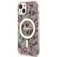 Guess Flower MagSafe dėklas iPhone 14 telefonui, rožinis