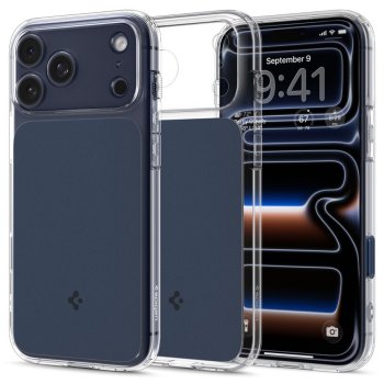 Spigen Thin Fit MagSafe dėklas iPhone 17 Pro Max, skaidri tamsiai mėlyna