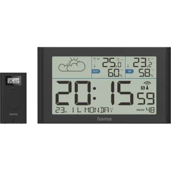 Hama Sylt meteorologinė stotelė su lauko jutikliu 222216, juoda