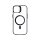 3mk iPhone 15 Plus dėklas Satin Armor MagCase, skaidrus su juodu rėmeliu