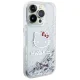 Hello Kitty dėklas iPhone 14 Pro telefonui Liquid Glitter Charms, sidabrinis