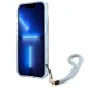 Guess Translucent Strap dėklas iPhone 13 mini, mėlynas