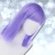 Bakalu Long Purple Wig with Bangs