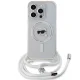 Karl Lagerfeld dėklas iPhone 15 Pro Max su virvele IML Karl Head MagSafe, skaidrus