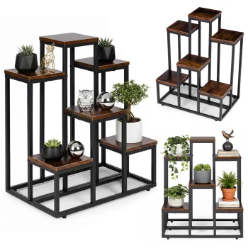 ModernHome industrinis gėlių stovas su 6 lentynomis ME-ATS20
