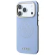 Guess Perforated 4G Gold Logo MagSafe dėklas telefonui iPhone 18 Pro Max / 17 Pro Max, šviesiai mėlynas