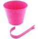 Practical balcony flower pot with handle 16 cm, pink