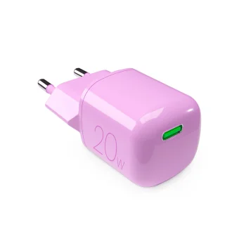 Puro 20W GaN USB-C sieninis įkroviklis - rožinis
