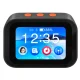 Smart desk clock with AI assistant and Bluetooth speaker, black