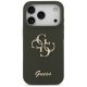 Guess Silicone Big 4G Script dėklas, skirtas iPhone 17 Pro Max, chaki