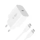 Tech-Protect NC20W PD 20W USB-C įkroviklis su USB-C laidu, baltas